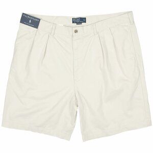 NEW Polo Ralph Lauren Tyler Shorts! 35 (33) Off White Creme Pleated 9 In. Inseam